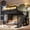 Black + MDF+Metal + Queen, variant on NOBRAND MDF+Metal with USB Ports Twin Loft Bed with Slide; Black