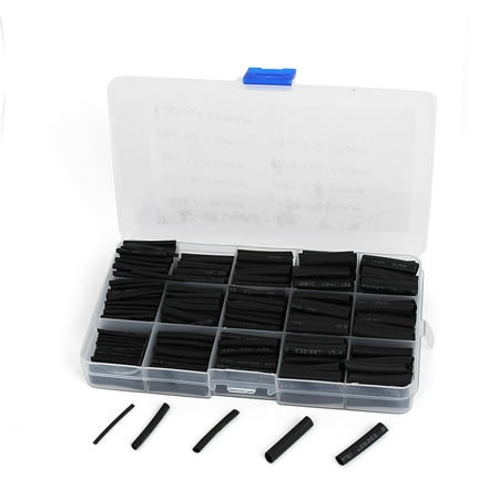 Shrink Wrap Kits - 440Pcs 2:1 Heat Shrink Wire Wrap Assortment Tubing Tube Sleeve Kit 30mm Black