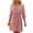 Pink, variant on Fesfesfes Women's Bohemian V-Neck Loose Short Sleeve Print Mini Dress