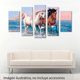 thumbnail image 2 of Cuadro decorativo para Sala, Comedor y Recamara, Pareja de Caballos, Paisaje, Mar, minimalista, moderno, elegante, juego de 5 piezas, 2 of 5