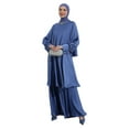 thumbnail image 2 of Blue - Fully Lined - Crew neck - Modest Evening Dress - Refka, 2 of 5