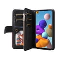 thumbnail image 3 of Multifunctional Case for Samsung A21S,[RFID Blocking] 9 Credit Cards Holder with Wrist Strap, Premium PU Leather Zipper Wallet Purse Magnetic Flip Phone Cover for Samsung Galaxy A21S, Black, 3 of 12