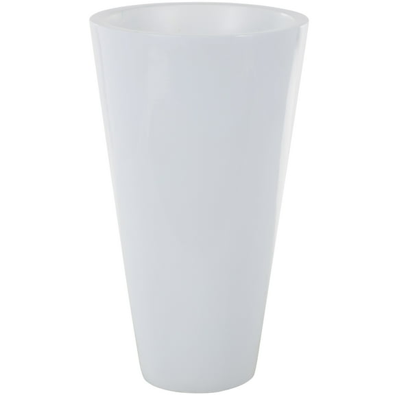 DecMode 24" White Fiberglass Vase