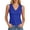 Blue, variant on TGPMGRZ Workout Tank Tops Woman V Neck Wide Strap Athletic Top Solid Color Summer Clothing Size M