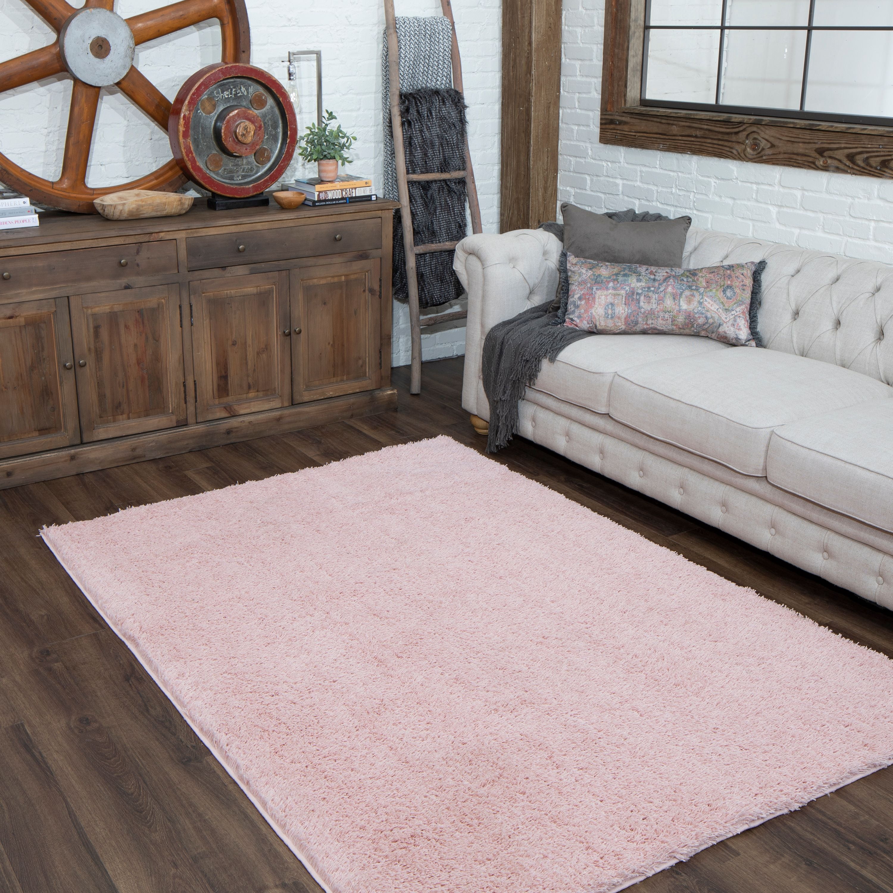 Mohawk Home Willow Creek Solid Shag Area Rug, Blush