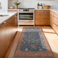 thumbnail image 1 of Washable Kitchen Rugs, 3x6 Area Rug for Large Entryway Indoor, Kitchen Mat, Small Rug for Living Room - Stain Resistant Non Skid Non Slip Rubber Backing, Boho Aethestic Décor (3x6 Navy Blue), 1 of 7