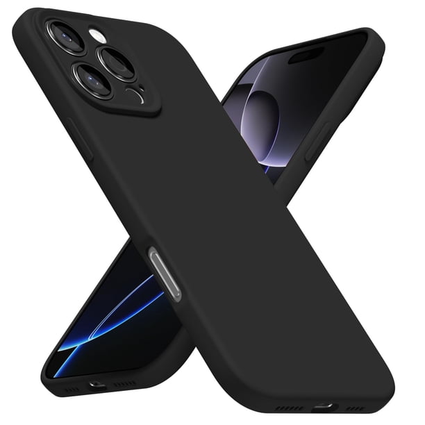 Loeoel Funda Para Iphone 16 Pro Max Silicona Minimalista Ultra Delgada Gel De Goma Suave Color Sólido Mate Tpu Linda Funda Para Mujeres Hombres Diseño Estético Liso Femenino Y Cubierta De Cámara Negro
