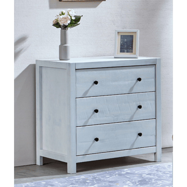 Musehomeinc Rustic Wood 3 Drawer Dresser White Washed Finish Walmart Com Walmart Com