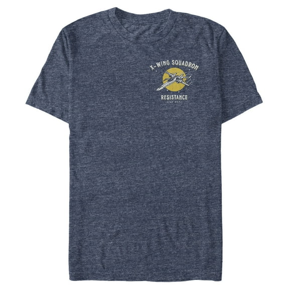 Men's Star Wars: The Rise of Skywalker X-Wing Squadron Badge Graphic Tee Navy Blue Heather Medium