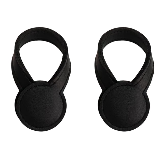 Injueey Juego de pinzas magnéticas circulares de PU, 2 pinzas para toallas, portátiles, para sombreros, mochilas, toallas, ahorra espacio Almacenamiento y organización del hogar negro