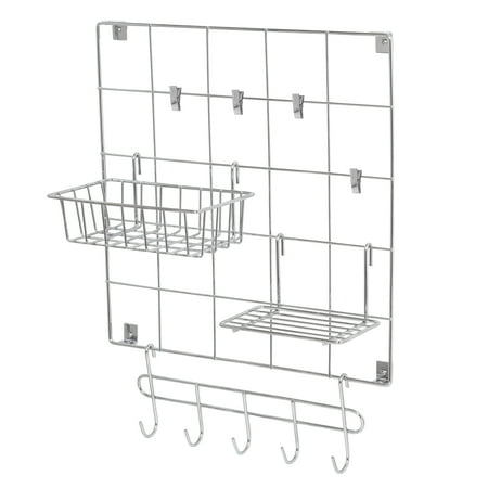 Honey-Can-Do 8pc Wall Grid Kit Chrome