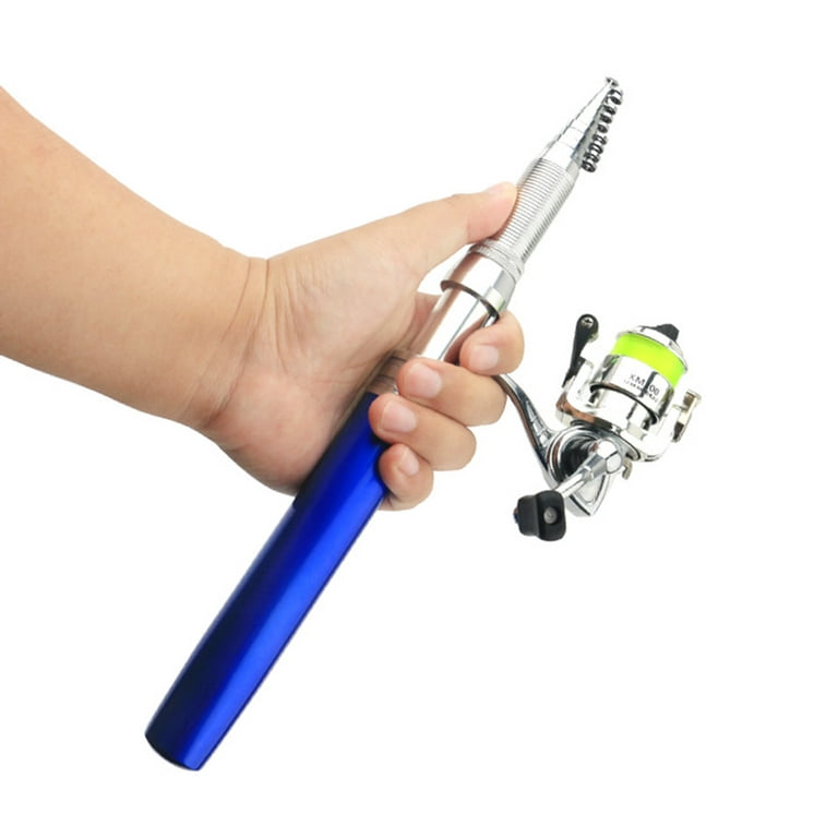 Generic Portable Pen Shape Fishing Rod Telescopic Aluminum Alloy Fishing  Pole + Metal Fishing Reel Spinning Reel @ Best Price Online