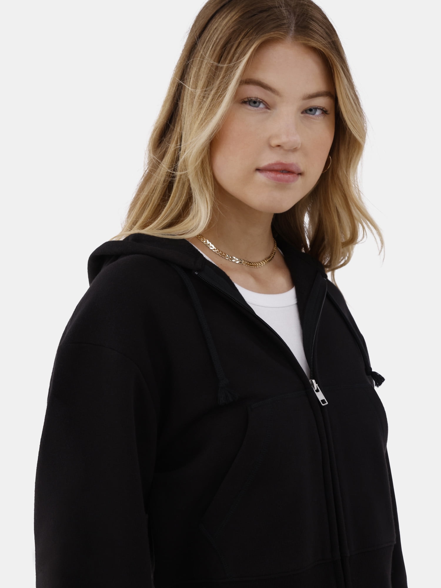 No Boundaries Cropped Zip Hoodie, Women’s