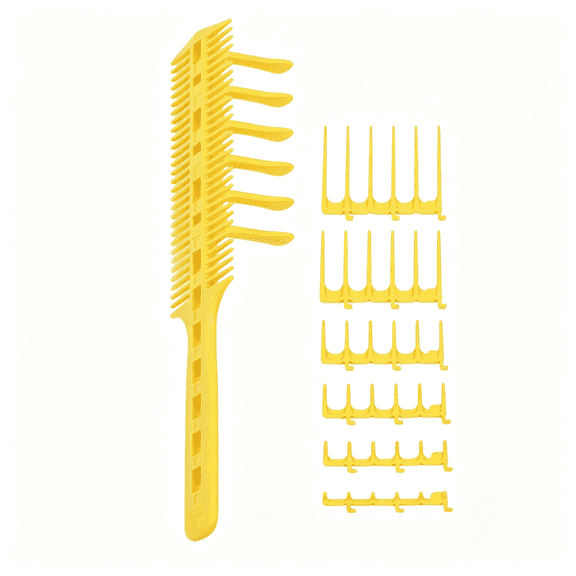 KASIU Scissor Clipper over Comb Hair Cutting Tool - Diy Home Hair Cutting Guide Comb Set, Professional Hair Cutting Tools (Classic Set, Yellow)