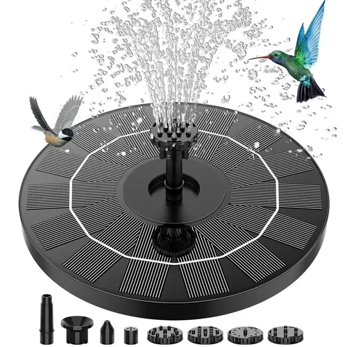 PURELY- Aisitin 3.5W Solar Fountain, Solar Powered Fountain Pump With 6 Nozzles