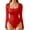 Red, variant on Women's Square Neck Long Sleeve Bodysuit Sexy Body Suit Tops Double Lined Curve Embracing Bodysuit Women