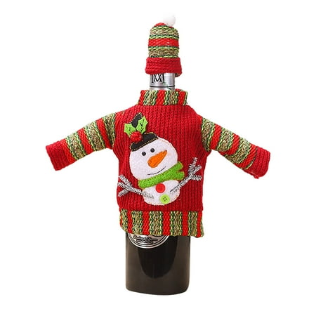 

ãTOTOã Bottle Covers Knitted Wool Creative Bottle Set Christmas Decoration Restaurant