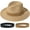 Black+brown Ribbon, variant on Panama Hat Sun Hats for Women Men Wide Brim Fedora Straw Beach Hat UV UPF 80+