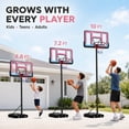 thumbnail image 4 of 44-Inch Portable Basketball Hoop, SHINPT 4.8-10 ft Adjustable Height Basketball Hoop with PC Backboard, Wheels and Fillable Base, Suitable for Kids, Teens and Adults, Indoor/Outdoor Play, Pink, 4 of 10