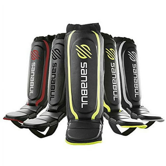 Sanabul Essential Hybrid Kickboxing MMA Shin Guards Green, Large/X-Large