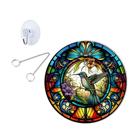 

Flash Sale Jiikun 60Cm Iron Chain + 1 Suction Cup Hook + 1 Hanging Sign Household PendantLarge Acrylic Double-Sided Colorful Hummingbird Pendant Window Porch Home Decoration Window Chain Hanging Aa