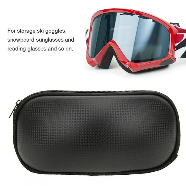 FAGINEY Portable Ski Snow Goggle Protector Boîte de transport à la mode  Étui rigide avec fermeture à glissière, étui de transport pour lunettes,  étui