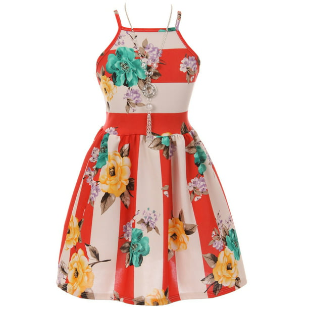 Blunight Collection - Little Girls Elegant Sleeveless Floral Summer ...