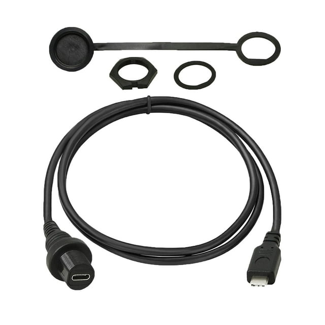 Cable de datos USB 2,0 tipo C Cable de extensión USB 2,0 velocidad de transferencia de 480Mbps, extensor USB negro para coches, yates, vehículos y