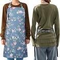 thumbnail image 5 of Apron for Women with Pockets, 3 Pcs Floral Print Canvas Apron with Adjustable Neck Strap for Cooking, Baking, Gardening, Crafts, 5 of 7