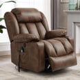 thumbnail image 5 of BALICHUN Large Power Lift Recliner Chair with Massage and Heat for Elderly, Overstuffed Wide Recliners, Breathable Leather with Breathable microporous, USB Ports, 2 Cup Holders (Light Brown), 5 of 11