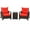 Mixed Brown And Red, variant on Outsunny Patio Bistro Set PE Rattan Garden Sofa Set 3 Pieces Red