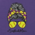 thumbnail image 2 of Wild Bobby, Messy Bun Softball Mom Life Game Day Vibes Sports Lover | Mother's Day Sports Womens Slim Fit Junior Tee, Purple Rush, M, 2 of 5