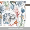 thumbnail image 6 of Summer Ocean Valance Curtain Nautical Coastal Sea Turtles Shells Corals Starfish Window Valances Rod Pocket Short Curtains Window Treatments for Kitchen Bedroom Bathroom Laundry 60" x 14", 6 of 9