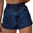 thumbnail image 2 of Womens High Waist Embroidered Denim Shorts B L, 2 of 6