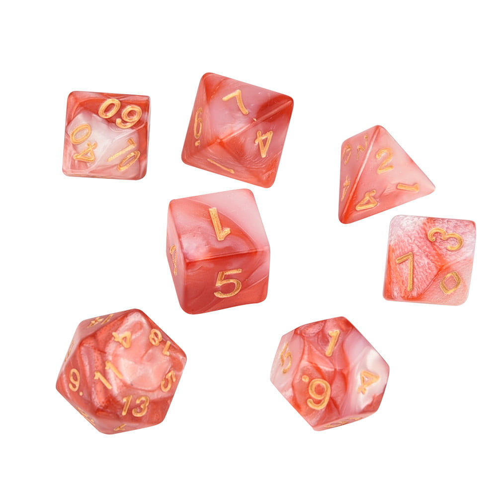 7pcs/Set TRPG Game Dungeons & Dragons Polyhedral D4-D20 Multi Sided Acrylic Dice 