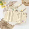 thumbnail image 2 of Ensembles de Tenues d'Été pour Enfants, Ensembles de Tenues pour Filles, Ensemble Décontracté à Manches Courtes à Fleurs pour Tout-Petits + Shorts à Nœud, Ensemble Décontracté à Manches Courtes Col Rond, 2 of 5