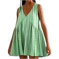 thumbnail image 1 of Birdeem Robes pour Femmes Mode Été Décontractée Ample Imprimée Sans Manches Col en V, 1 of 1
