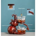 thumbnail image 3 of Tea Cup Set Magnetic Water Diversion Rotating Cover Bowl Heat-Resistant Glass Tea Set Automatic Tea Maker Lazy Kungfu Teapot Drinking Teapots & Coffee Servers Travel Tea Set, 3 of 7