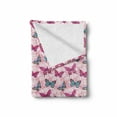 thumbnail image 2 of Spring Soft Flannel Fleece Blanket, Butterfly on Blooming Romantic Flowers Pale Pink Background Hand Drawn Illustration, Cozy Plush for Indoor and Outdoor Use, 50" x 70", Multicolor, by Ambesonne, 2 of 6
