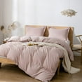thumbnail image 3 of UlikTree Microfiber Duvet Cover Set Solid Color Pink King Size 104x90 Inches, 3 of 7