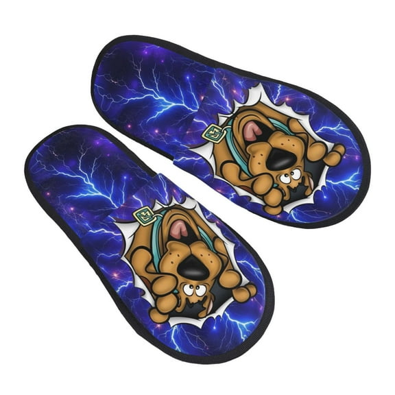 Scooby-Doo Furry Slippers For Men Women Fuzzy House Slippers Winter Anti-Slip Indoor And Outdoor Slip On Shoes Medium