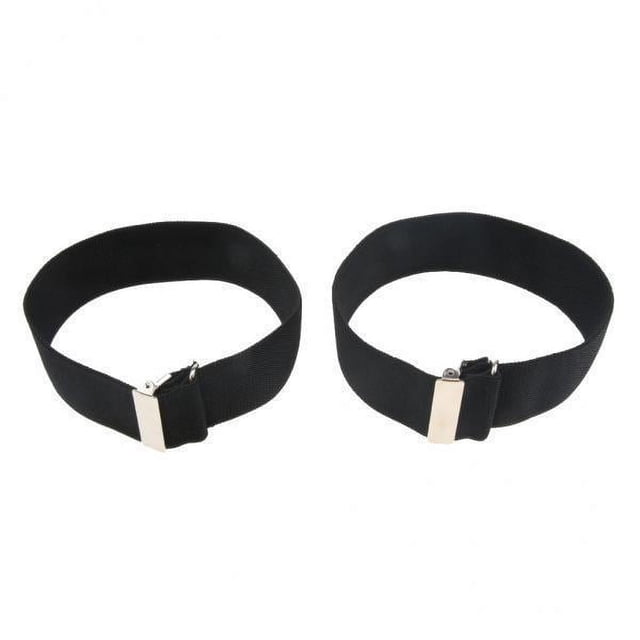 5x Ajustable Antideslizante Elástico Camisa Manga Titular Muñequera Brazo Liguero Negro 6 piezas