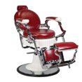 thumbnail image 4 of FRANKLIN Vintage Barber Chair, Reclining Heavy Duty Barber Chair, Crimson Seat White Frame, 4 of 7
