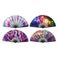 thumbnail image 4 of Boots on the Ground Fan,Large Holographic Folding Handheld Fans for Line Dancing,Portable Craft Holding Laser Colors Hand Fan for Festival,Dance,Party, Wedding Dance Church, 4 of 9
