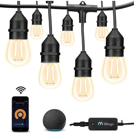 iMagic Outdoor String Lights, Warm White Patio Lights Smart String Lights