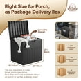 thumbnail image 3 of EHHLY 33 Gallon Deck Box, Small Outdoor Storage Box Waterproof, Lockable Secure Package Bin Delivery Box for Outside Front Porch, Patio Cushions Storage Box, Black, 3 of 8