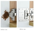 thumbnail image 4 of 8 Pcs 304 Stainless Steel Wide Board Cabinet Door Repair Fixing Plate for Cabinet Door Anklet Connection 90x50x0.7mm., 4 of 5