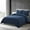 Navy, variant on Chezmoi Collection Wilmer Waffle Weave Comforter Bedding Set, King, Navy, 3-Piece