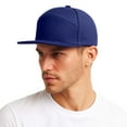 thumbnail image 4 of PMVFHDE Men's Solid Color Flat Brim Baseball Cap Outdoor Sport Mesh Breathable Adjustable Snapback Blue, 4 of 9