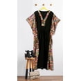 thumbnail image 5 of HAPPY BAY Women's African Beach Maxi Plus Size Caftan Casual Long Slit Dress Loungewear Dashiki Dresses for Women 2X-3X Checks, Black, 5 of 5